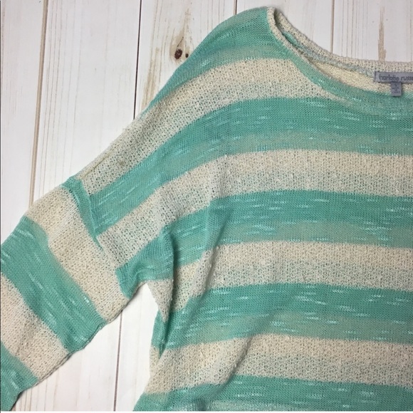 Mint Green and Cream Striped Long Sleeve Shirt - Picture 5 of 6